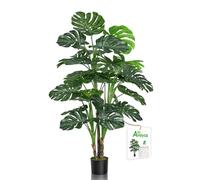 Aveyas Grande Plante Artificielle Monstera Deliciosa de 137 cm de Haut, 1,4 m, Faux Fromage Suisse, Arbre Tropical en Soie avec Pot pour intérieur ou extérieur, Bureau, Maison, Salon, décoration