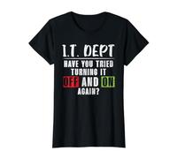 Avez-Vous essayé de Le désactiver et de Le rallumer ? T-Shirt Graphique avec Valeur, Femme, Noir, S