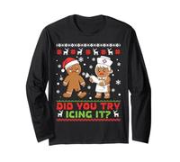 Avez-Vous essayé Icing It Gingerbread Cookie Ugly Christmas Funny Manche Longue