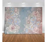 Avezano 2.1x1.5m Art Mural Photos Florales: Toile de Fond Florale Abstraite Rose et Bleu Fleurs décors pour Photographie Portrait Photo Booth