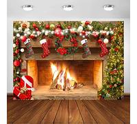 Avezano 2,1x1,5m Joyeux Noël Toile de Fond Arbre Chaussette Cadeau Famille fête décorations décors Bonne année noël cheminée Photographie Fond Photos bannière Studio décor Stand Accessoires