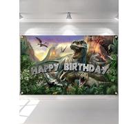 Avezano Bannière de Fond Dinosaure Jurassic Thème Dino Anniversaire Décoration de Fête pour Enfants Garçon Tropical Jungle Dinosaure Décoration de Fond de Fête Fournitures de Fête 180 x 110 cm