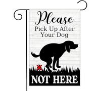 Avezano Drapeau de jardin humoristique avec inscription « Please Pick Up After Your Dog » - Drapeau de jardin double face avec inscription « No Pooping Dog »