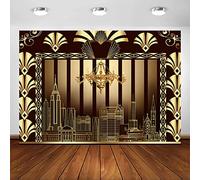 Avezano Le Grand Gatsby des années 1920 Toile de Fond Rugissant rétro des années 1920 fête Joyeux Anniversaire Mariage décoration Photos Toile de Fond photomaton Accessoires de Studio (2,1x1,5m)