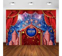 Avezano Toile de fond de cirque, carnaval, nuit, rideau, tente, toile de fond rouge pour photographie, anniversaire, fête prénatale, fête, accessoires de photomaton (3 x 2,1 m)