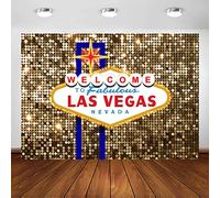 Avezano Toile de fond de fête Las Vegas Fabuleux Casino Poker Décoration d'anniversaire Bannière Las Vegas Vintage Paillettes dorées Photoshoot Props
