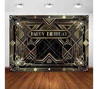 Avezano Toile de fond de luxe Gatsby le Magnifique années 1920 - Décoration de fête d'anniversaire - Années 20 - Pour photographie d'adultes (2,4 x 1,8 m)