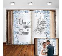 Avezano Toile de fond pour livre de conte de fées Il était une fois château antique de princesse - Décorations de fête d'anniversaire - Toile de fond pour photo - Livre magique romantique pour mariage