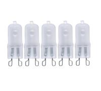 AVFORA Lot de 5 ampoules halogènes portables G9 AC 200-240 V 25 W 40 W 60 W à lumière chaude 2700 K, ampoules à capsule globe transparentes, base à 2 broches 60 W givrée