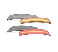 Avfpra Pare-chocs Arrière Feu Arrière Pour Fiat 500 Sport 2012-2017 500E 2013-2019 LED Pare-chocs Clignotants Réflecteurs Feux De Position Latéraux Garde-boue(4x F R Clear)