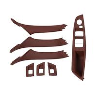Avfpra Poignées Portières Intérieures Pour BMW F10 F11 F18 520 523 525 528 530 RHD Conducteur Droit Intérieur Porte Fenêtre Panneau Commutation Poignée Traction 7 Pièces Ensemble(Model B Red Brown)