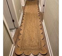 Avgari Creation Tapis rectangulaire en jute naturelle tressé à la main (60 x 90 cm)