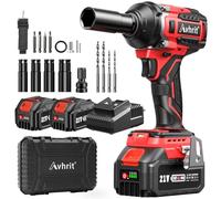 Avhrit Clé à Chocs Sans Fil Brushless avec 2x 4.0 Ah Batteries, 700N.m/Ft-lbs Boulonneuse à Choc Electrique, 21V Visseuse à Chocs avec 4 Douilles à Chocs, Compatible avec Makita 18V