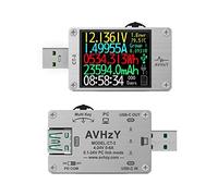 AVHzY USB Power Meter Testeur USB Multimètre USB Testeur de Courant de Charge Détecteur de Tension DC 6A 26V 0.0001A Vitesse de Test du Chargeur, Câbles, Capacité de la Banque de Puissance, PD 2.0 / 3
