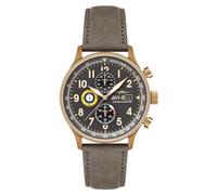 AVI-8 AV-4011-01 Montre analogique à quartz japonais pour homme avec bracelet en cuir