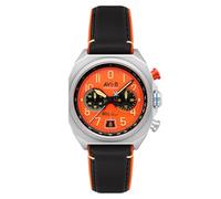 AVI-8 Bell X-1 Montre chronographe pour homme avec bracelet en cuir 41 mm, Orange rouille.
