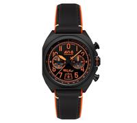 AVI-8 Bell X-1 Montre chronographe pour homme avec bracelet en cuir 41 mm, Super Sonic Black