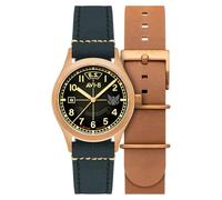 AVI-8 Flyboy Eagle Squadron Montre automatique en bronze pour homme 39 mm 85e édition limitée avec bracelet en cuir AV-4145, Gravesend