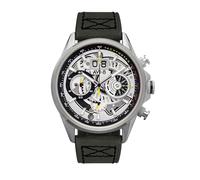 AVI-8 Hawker Harrier Matador AV-4065 Montre chronographe à Quartz Japonais pour Homme avec Bracelet en Cuir véritable 45 mm, Acier Ivoire, Bracelet