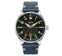 AVI-8 Hawker Harrier Montre Automatique Japonaise pour Homme avec Bracelet en Cuir et Bracelet en Acier Inoxydable Massif 43 mm, Bleu, Moderne
