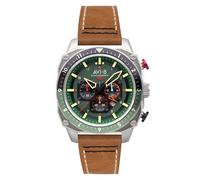 AVI-8 Hawker Hunter Atlas Montre chronographe double temps avec bracelet en cuir pour homme 44 mm