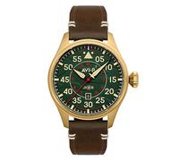 AVI-8 Hawker Hurricane Clowes Montre automatique Night Reaper édition limitée avec bracelet en cuir pour homme 46 mm AV-4097, Northolt, Sangle