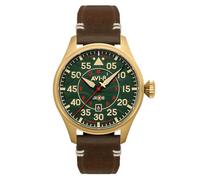 AVI-8 Hawker Hurricane Clowes Montre automatique Night Reaper édition limitée avec bracelet en cuir pour homme 46 mm AV-4097, Northolt, Sangle