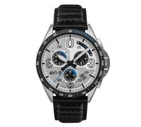 AVI-8 Montre pour Homme 43 mm P-51 Mustang Blakeslee Chronograph Japanese Meca-Quartz Pilot Watch with Leather Or Stainless Steel Strap AV-4077, Command Pilot, Unitalla, Le Style de la Montre est
