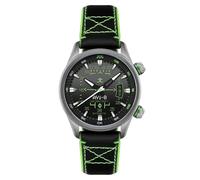 AVI-8 Montre automatique Hawker Harrier HUD pour homme avec bracelet en caoutchouc/cuir 44 mm AV-4117, Noir dégradé., 22mm Green Rubber/Leather Strap, Hud Automatique