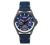AVI-8 Montre Homme Quartz - 43 mm - Cadran Bleu - Bracelet Cuir Bleu - AV-4098-03
