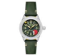 AVI-8 Montre pour homme Flyboy Airmaster 40 Meca-Quartz Peanuts Snoopy Flying Ace édition limitée avec bracelet en cuir AV-4139, Niche verte