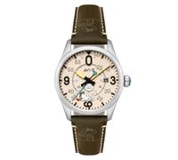 AVI-8 Spitfire Smith AV-4152 Montre Automatique Snoopy Peanuts Flying Ace Pilot Error Limited Edition avec Bracelet en Cuir pour Homme 42 mm