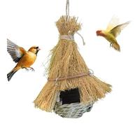 Avian Nesting Hut Kit, Decorative Bird Home Set, 7.2x4 inches Eco Material with Secure Suspension System, Breathable Woven Fiber Structure, Nature Inspired Rustic Style for Patio Garden Use