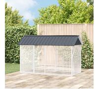 vidaXL Volière pour oiseaux 112x227x141 cm Anthracite Acier