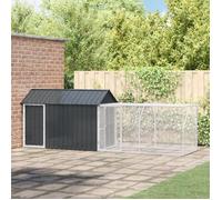 Aviary pour oiseaux avec extension Anthracite 112x421x141 cm Acier