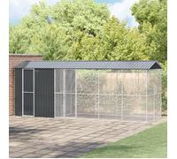 Aviary pour oiseaux - Extension anthracite - 210x640x247 cm - Acier - Montage facile