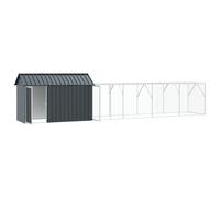 Aviary Pour Oiseaux Vidaxl Avec Extension Anthracite 112x619x141 Cm En Acier