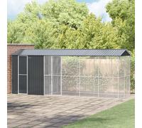 Aviary Pour Oiseaux Vidaxl Avec Extension Anthracite 210x640x247 Cm En Acier