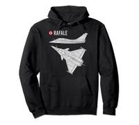 Aviation Geeks Rafale Aircraft Drapeau français Warplane Jet Fighter Sweat à Capuche Noir Unisex Adulte S Graphique Military Graphic Sweatshirt Hoodie
