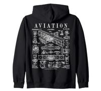 Aviation Pilot Airplane Wright Brothers Aircraft Brevet Sweat à Capuche