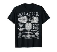 Aviation Pilot Aviation Engine Aviation Vintage Brevet T-Shirt Graphique avec Valeur