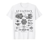 Aviation Pilot Aviation Engine Aviation Vintage Brevet T-Shirt Graphique avec Valeur