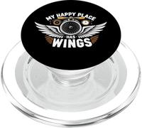 Aviation Pilot My Happy Place Has Wings Airplane Design PopSockets PopGrip pour MagSafe