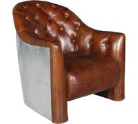 Aviator Chesterfield Chaise en cuir vintage Fauteuil de salon Fauteuil de cocktail vintage Nouveau