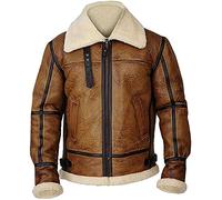 Aviator RAF B3 Veste d'aviateur en peau de mouton roux, Marron - Veste en cuir B3, X-Small