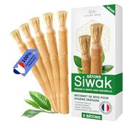 AVIDA ZEN Bâton de Bois de Miswak - Lot de 5 batons de S!wak - Brosse à Dents de Bois Naturelle - Bâtonnets pour Soins Dentaires - 100% Naturel, Ecologique et Vegan