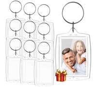 AVIDA · ZEN Porte Clé Photo - 10 PCS - Porte Cle Photo Transparent FORMAT IDEAL - Porte Clé Photo Personnalisé - Cadeau Original - Dimensions Photos d’Identité Standard