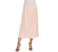 Avidlove Femme Satin Jupon Doux Long sous-Vêtements Dentelle Antistatique Crinoline Chemise De Nuit pour Carnaval Rose XL