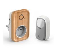 Avidsen Bamboo Plug Carillon Sans Fil Sans Pile Kinetic, Portée 150 m | Bouton auto-alimenté Kinetic sans pile, carillon sur prise 230 V, portée 150 m en champ libre, pré-appairé, extensible