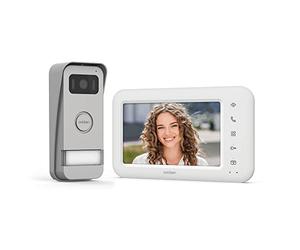 Avidsen Elia Visiophone Filaire 7" Aluminium et Plastique Recyclés | Écran LCD 7", Platine Caméra Infrarouge, Connexion Bifilaire, Protection Inversion Polarité, Commande Portail Motorisé, Déver
